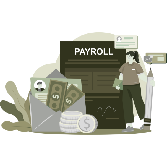 Illustration of HR and Payroll management concepts