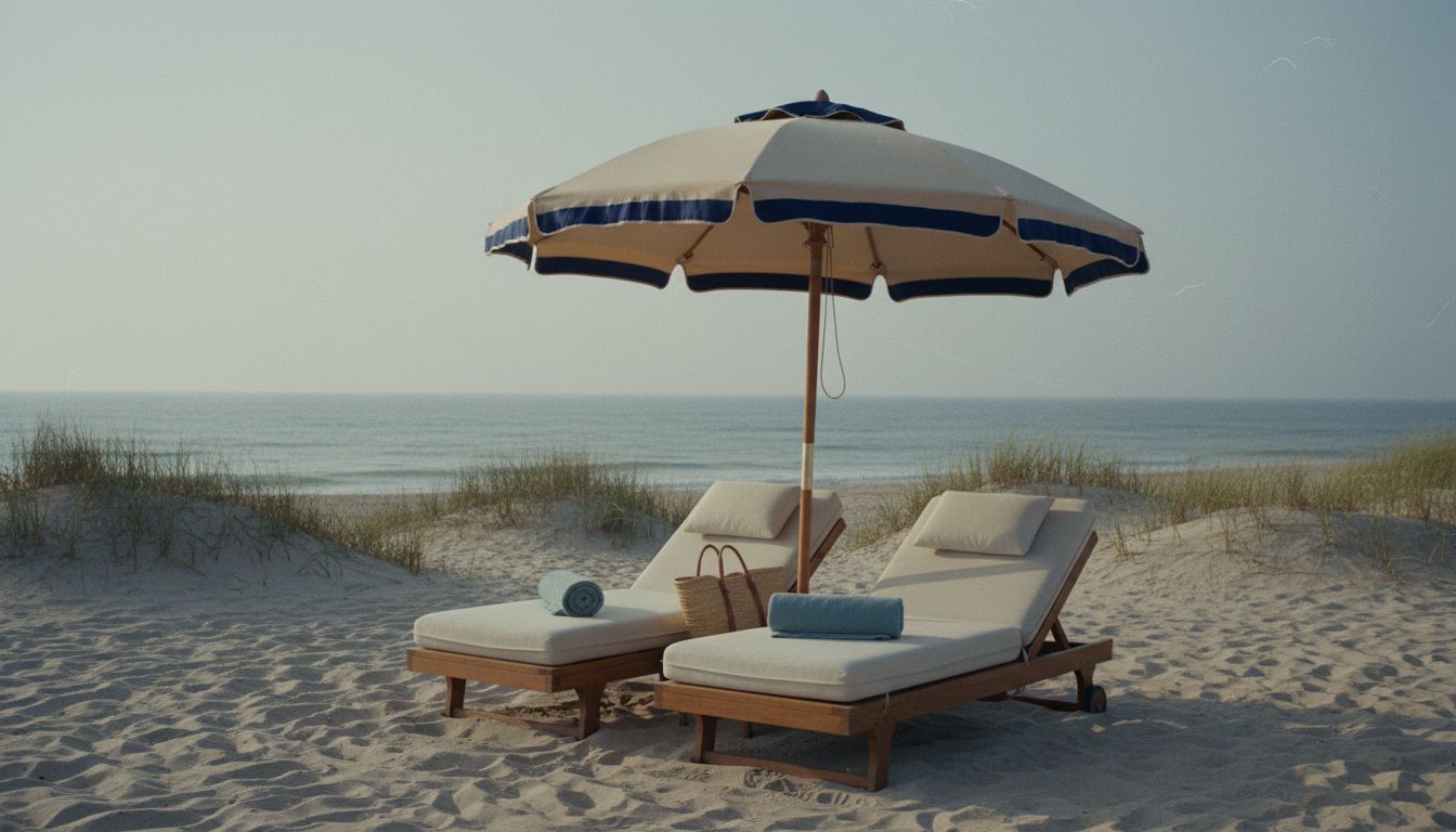 Luxury beach setup before arrival