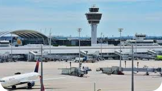 Airport access transportation view