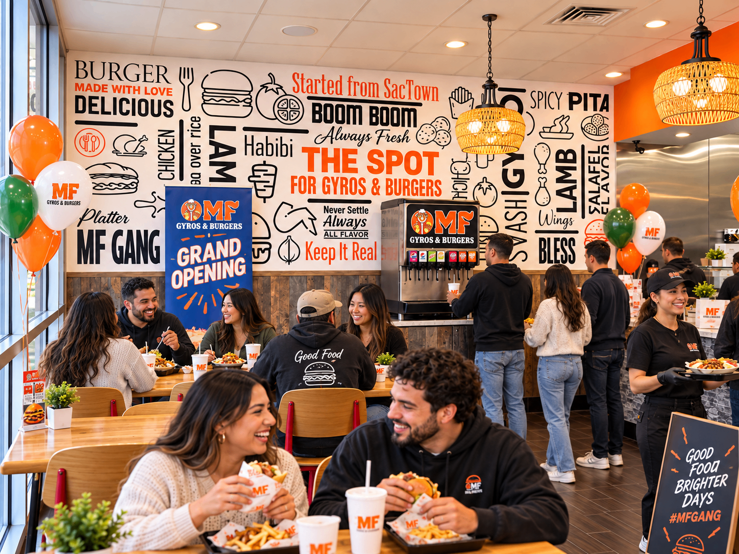 MF Gyros & Burgers guests dining in restaurant