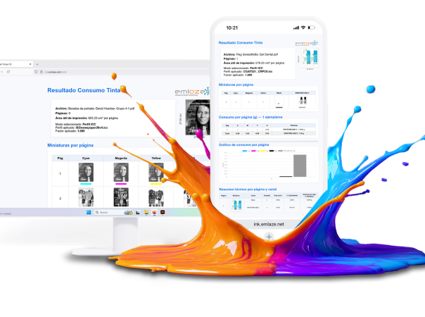 Interfaz de la calculadora de tintas