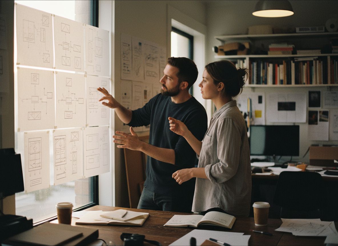 Design team mapping website structure
