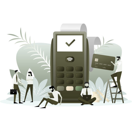 Illustration of a POS system in action