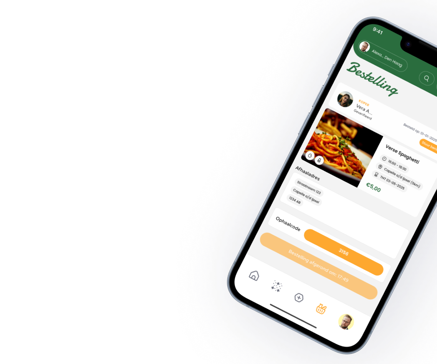 YumBite app interface showing food ordering screen