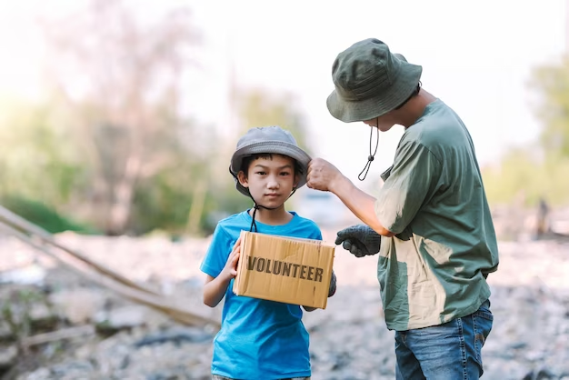 Volunteer helping