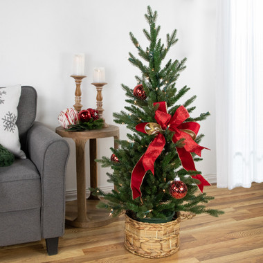 4' Real Touch Pre-Lit Medium Grande Spruce Artificial Potted Christmas Tree - Clear Lights