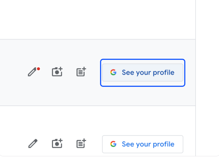 Screenshot showing See your profile button