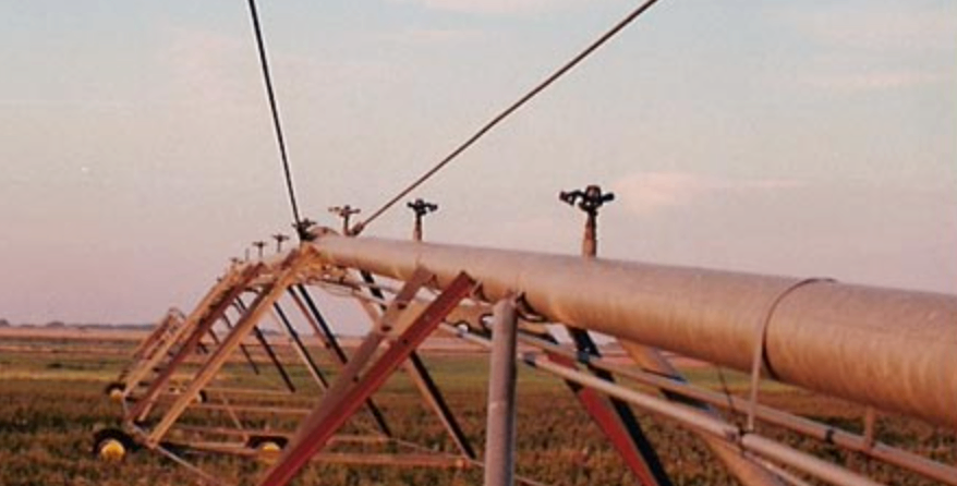Modern irrigation equipment used in Alberta crop farming