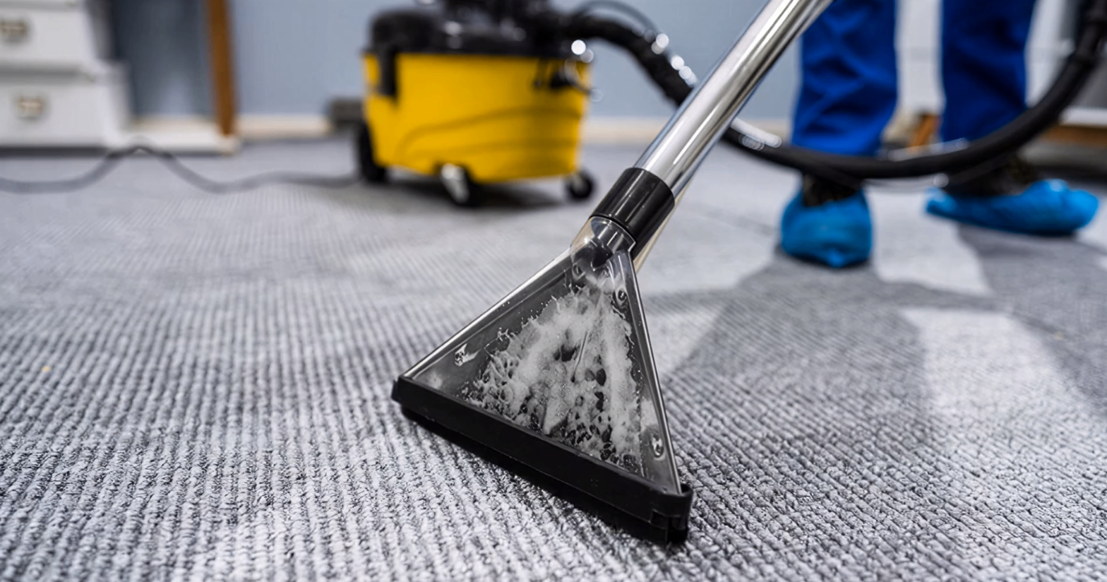 Freshly cleaned carpet in a modern living space