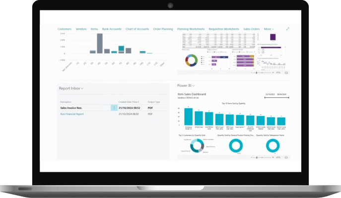 Laptop showing dashboard