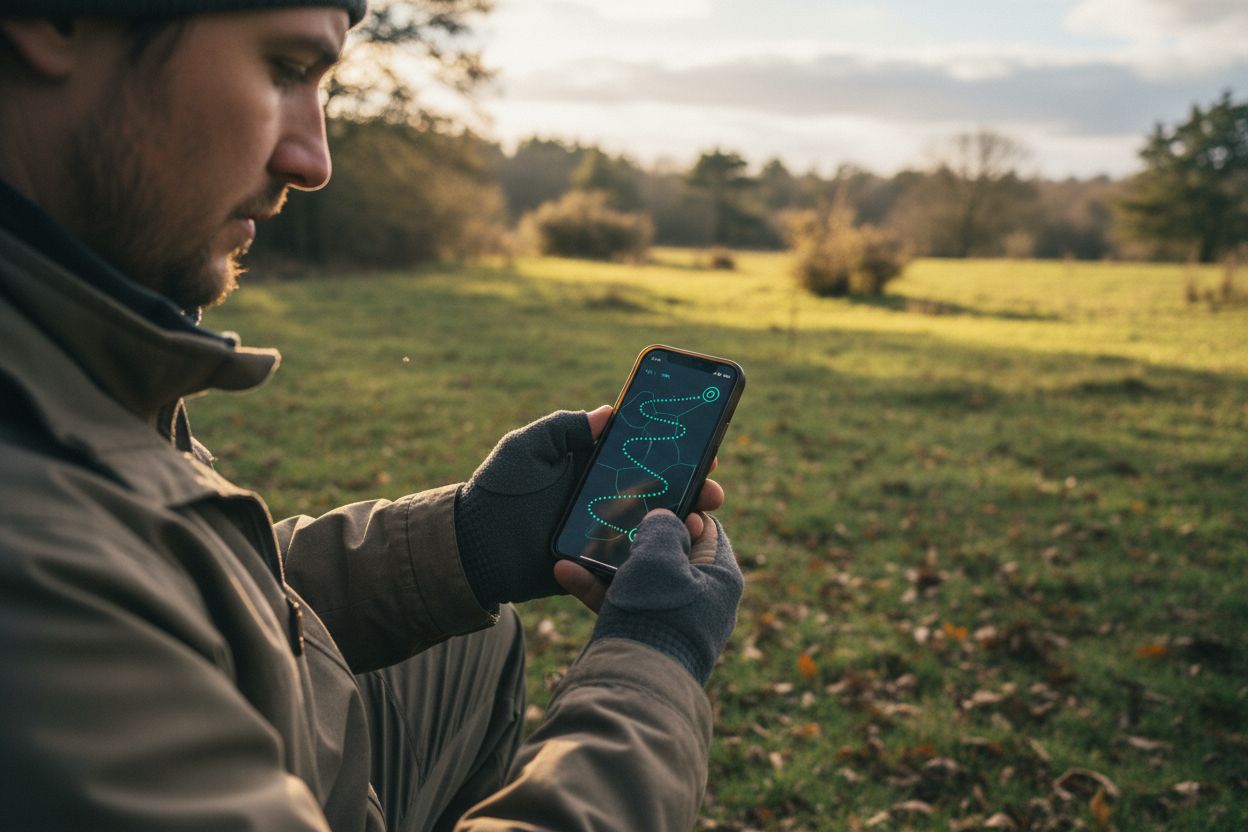 owner viewing dog tracking map on phone