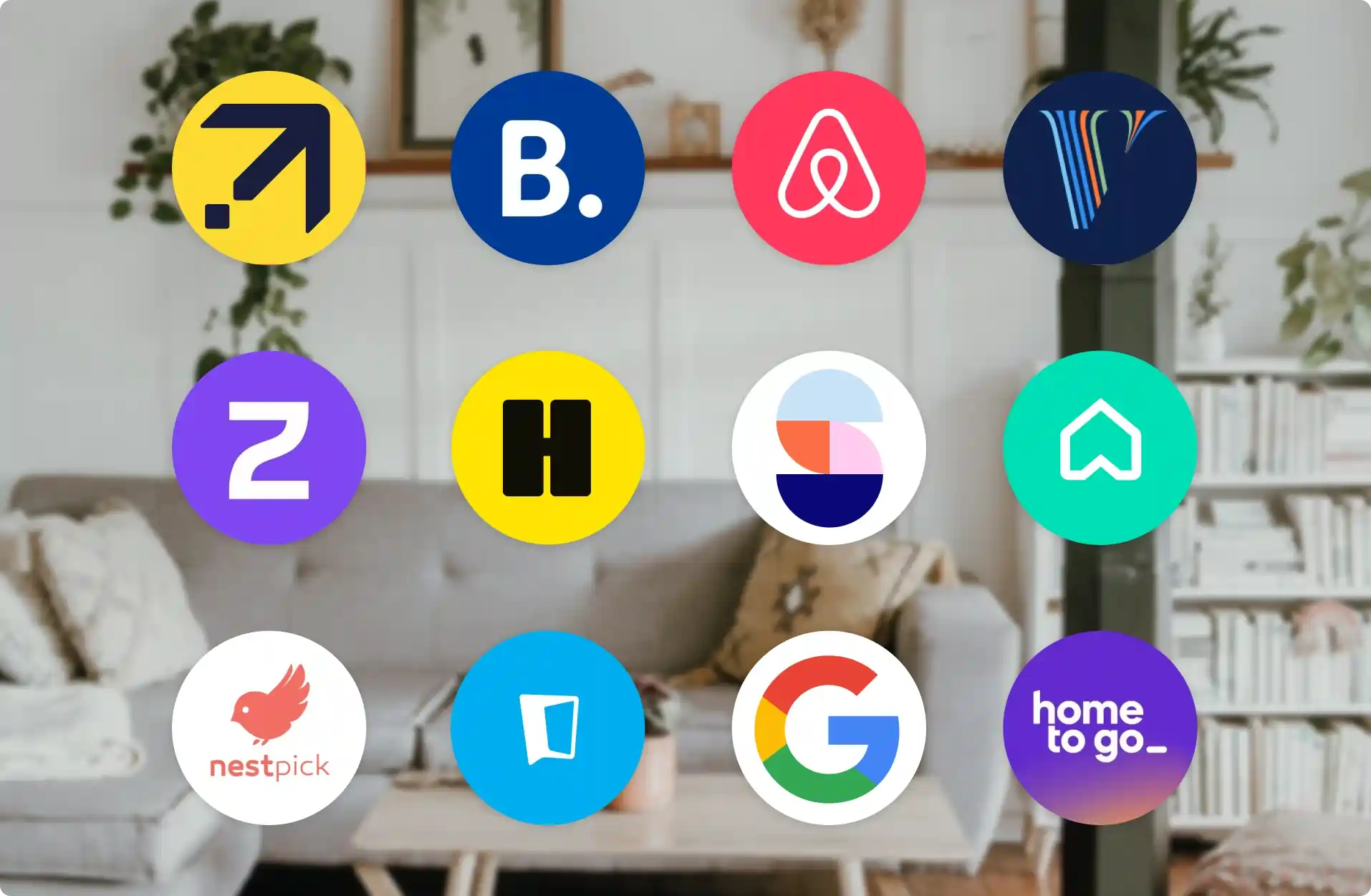 Airbnb management company listing properties on multiple short-let platforms including Airbnb, Booking.com, and Google.