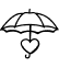 Icon of an umbrella with a heart symbolizing coverage by insurance or self-pay options.