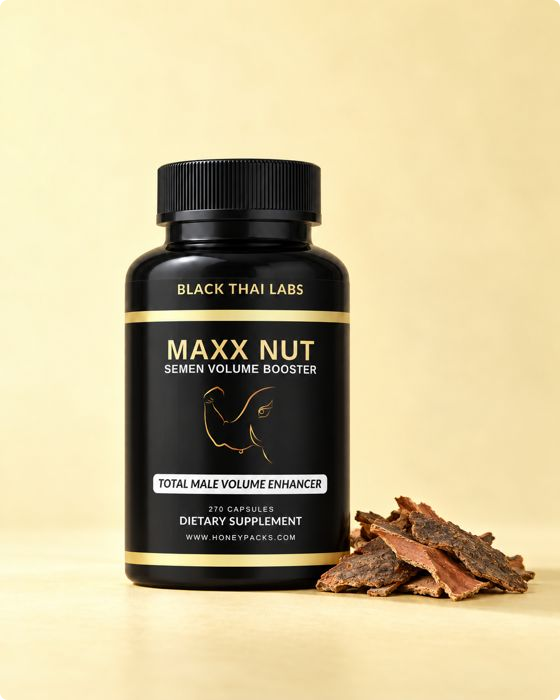 Maxx Nut supplement bottle with capsules