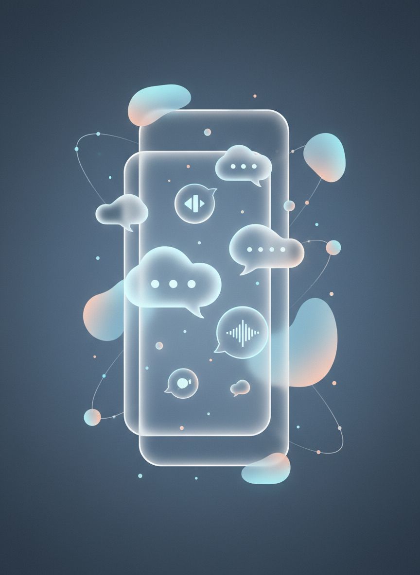 Phone screen inspired by private chat flow