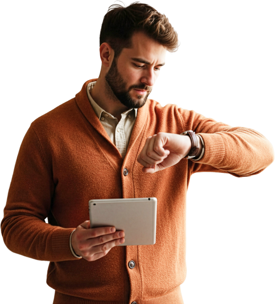 Person looking at calendar